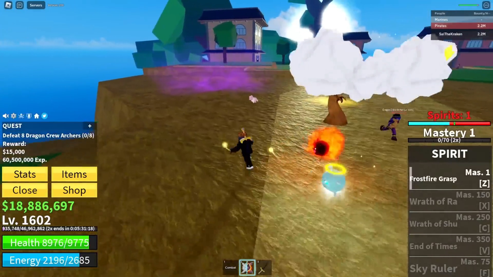 だるっち Level 1 - 2450 With ALL PERMANENT FRUITS in Blox Fruits Roblox