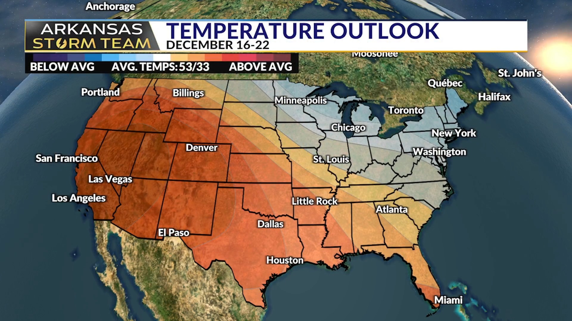 The latest data shows a likelihood of a warmer-than-normal mid-December ...