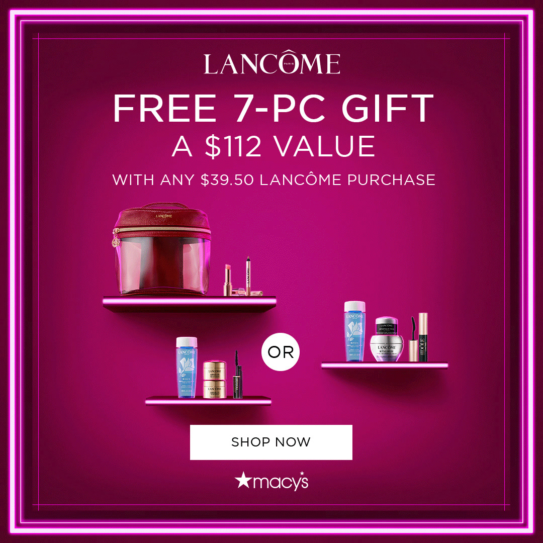 Here's a sneak peek of the Lancôme 7 piece gift, up to $112 value