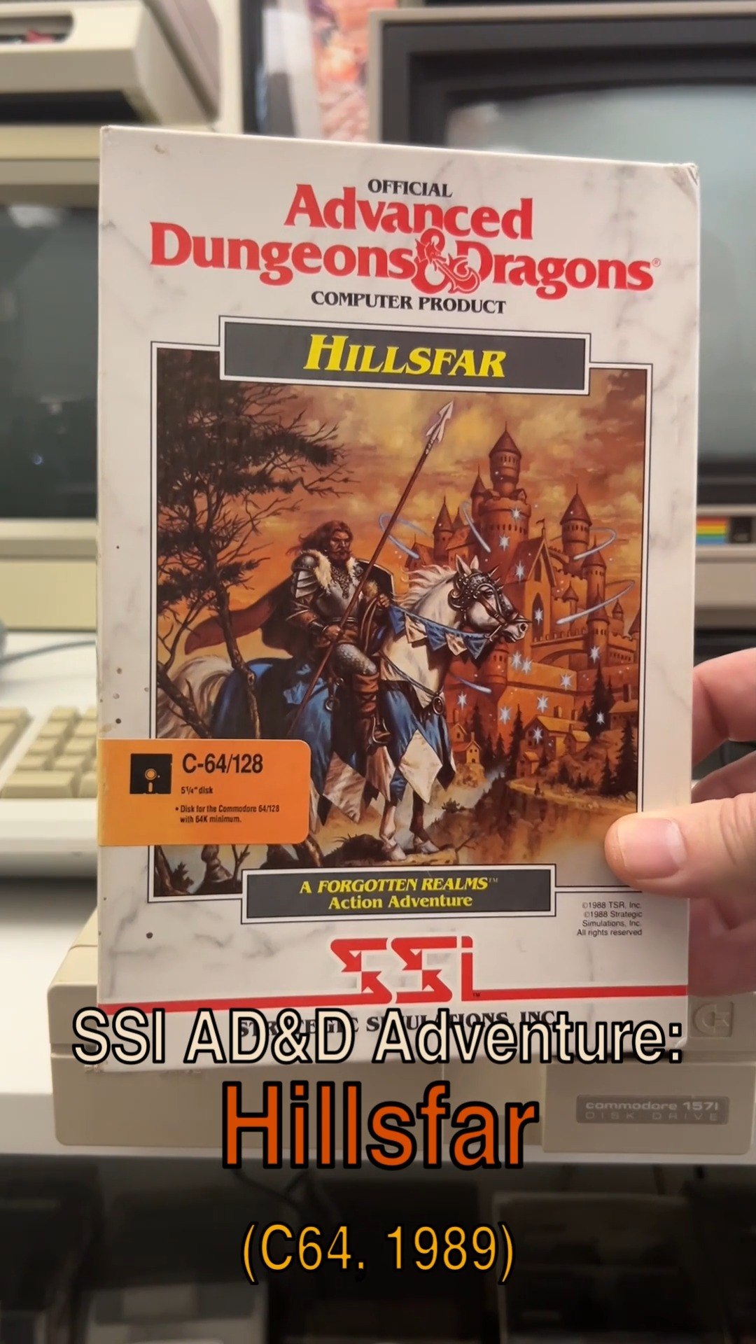 Unboxing and loading up AD&D Hillsfar on the Commodore 64 using
