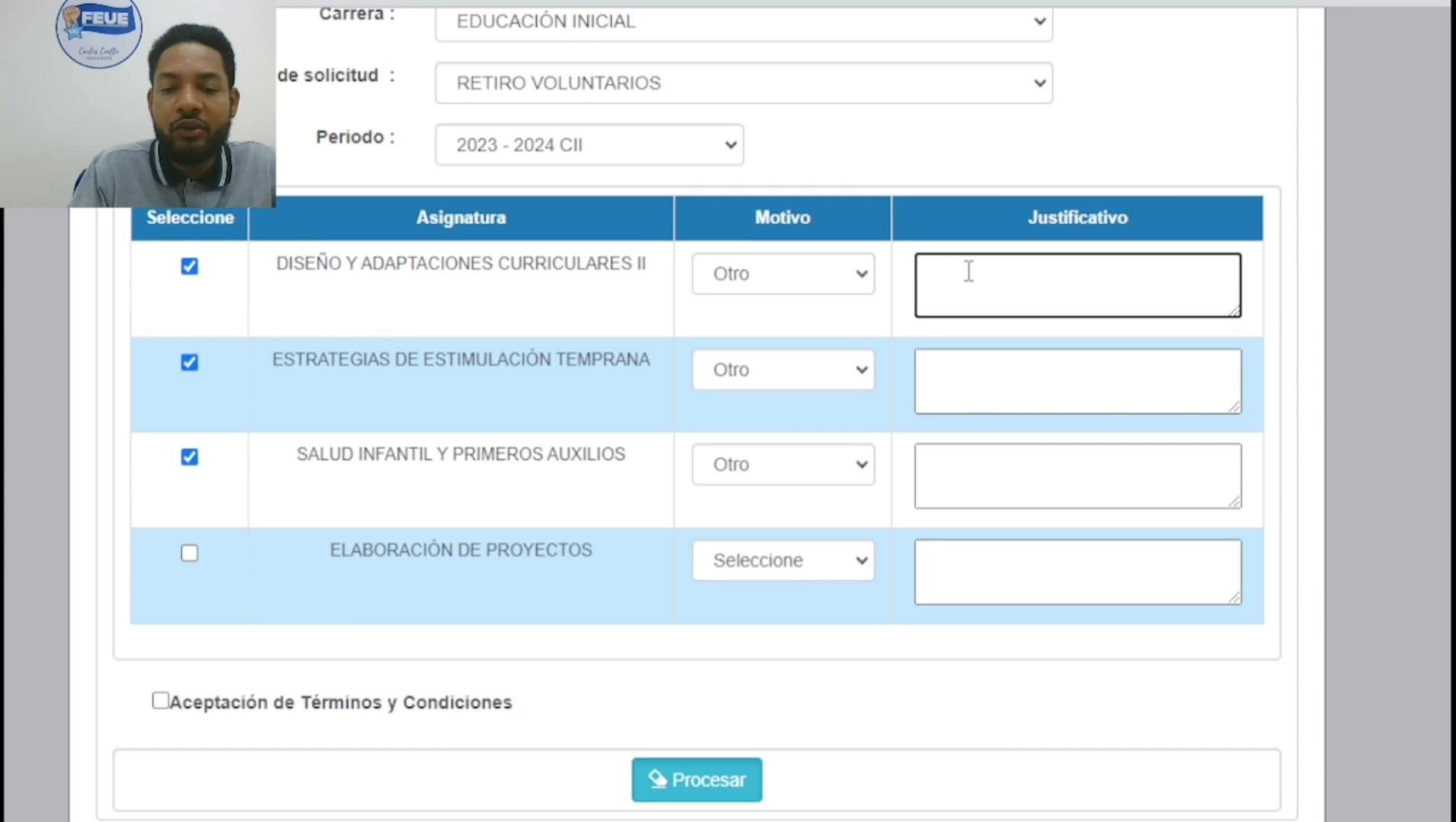 RETIRO VOLUNTARIO DE ASIGNATURAS: 2... - Feue Nacional EC. | Facebook