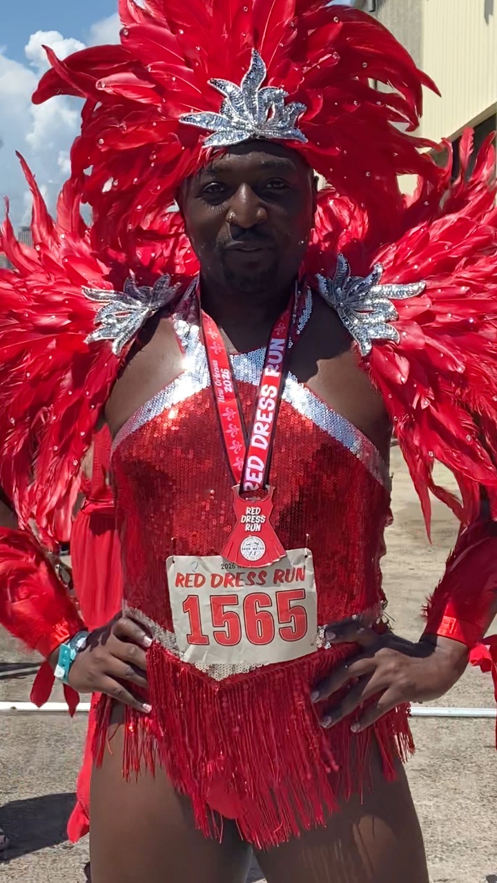 Nola always dresses to impress! Especially at Red Dress Run! ❤️ , It is always a RED FASHION RUNWAY at New Orleans Red Dress Run! , We are all having a blast at New Orleans Red Dress Run 2026 all for 