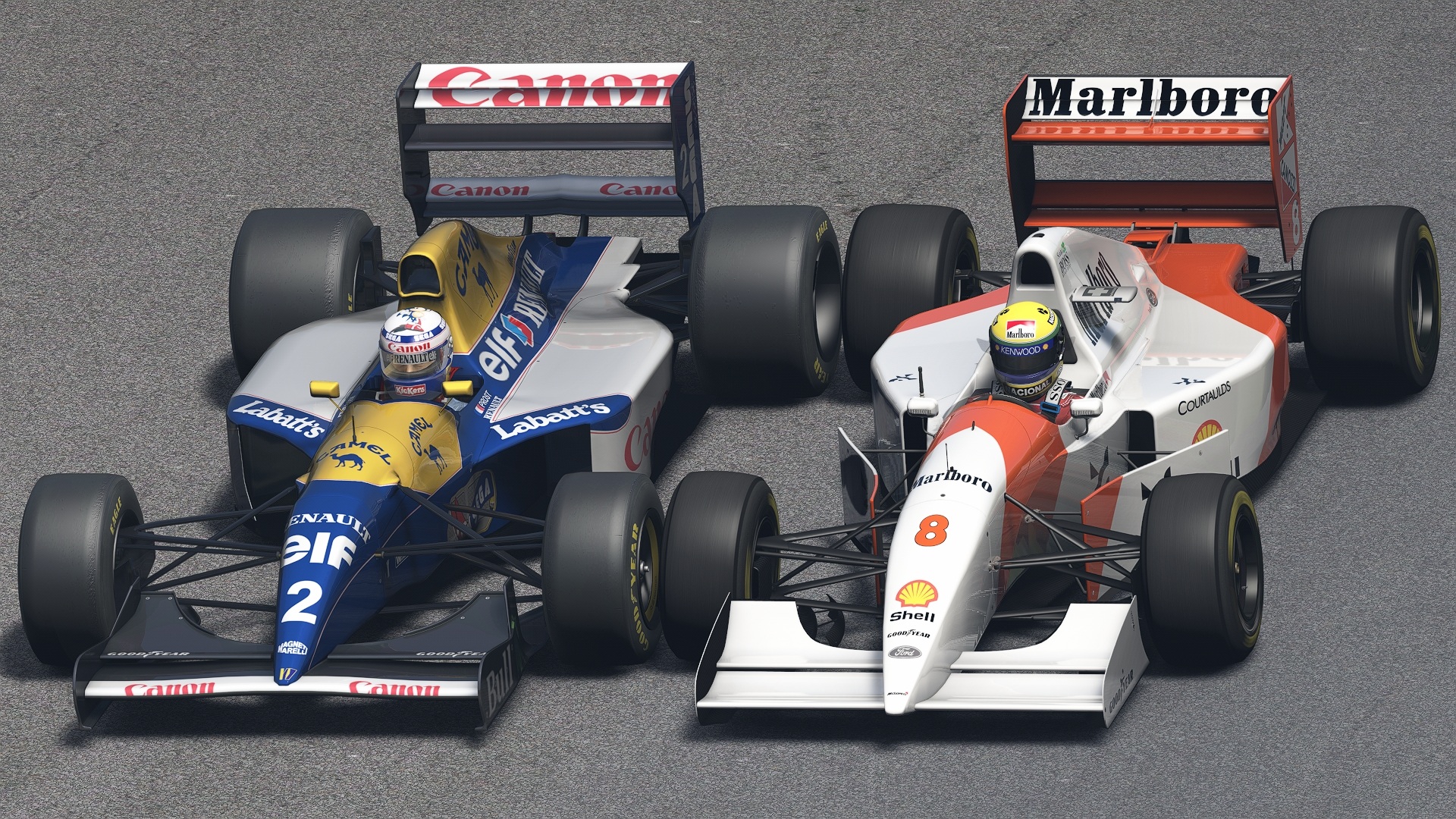 Ayrton Senna vs Alain Prost | McLaren-Ford MP4/8 vs Williams