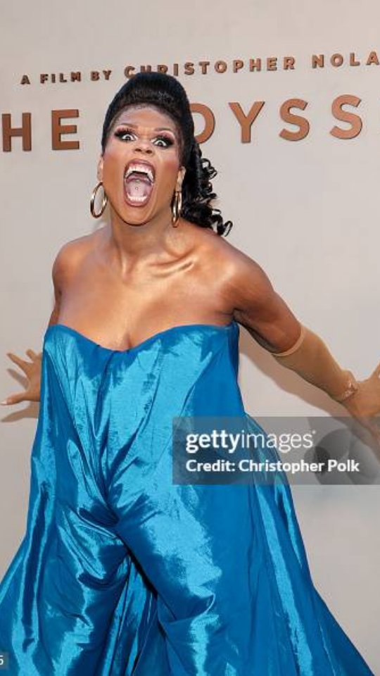 Miss Peppermint at The Odyssey Premiere with Elliot Page