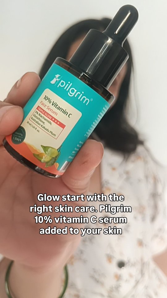 daily dose of glow glutathione ✨ Your glow! 🍊💛, Say hello to Pilgrim 10% Vitamin C Serum — , a perfect addition to your skincare routine for fresh, radiant-looking skin. ✨, Just a few drops, a little consistency, and daily wellness Strength:1500 mg 7 Proven Benefits Of