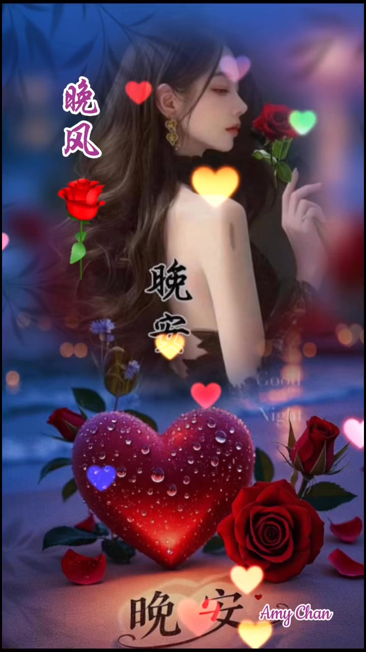 晚风🌹美好的夜晚送上牵挂和祝福 友友们晚安好梦 幸福快乐💐🌃Good night & Sweet dreams to all of my ...