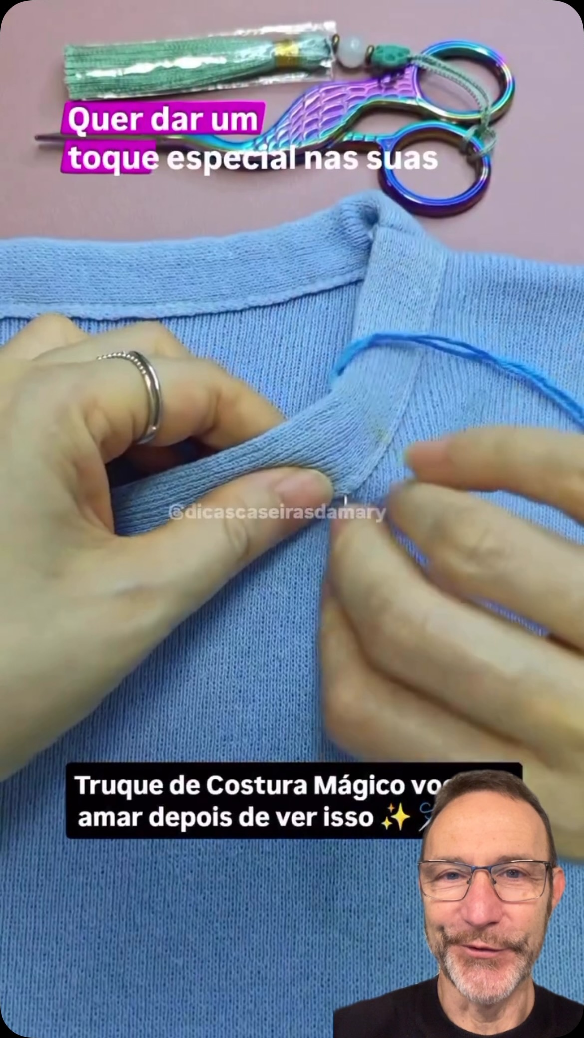 Quer dar um toque especial às suas blusas? 🪡✨ Essa ideia é