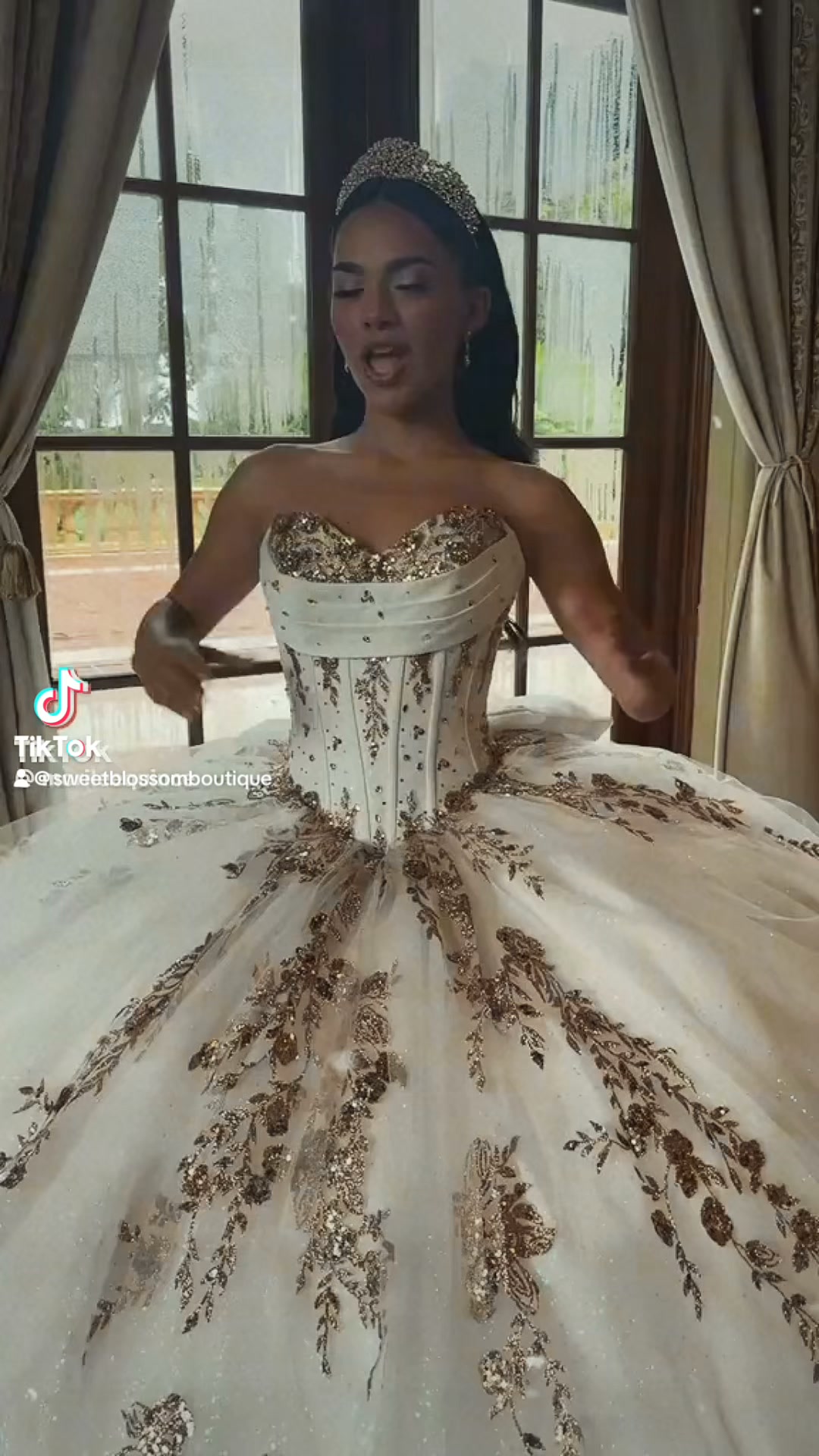 ivory quinceanera dresses New arrival with gold details, beautiful traditional dress #ivory #dress | Sweet Blossom Boutique nordstrom