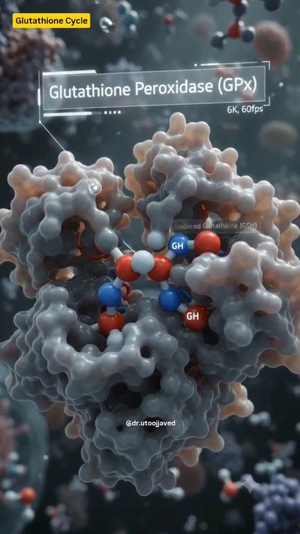glutathione cycle Redox cycle. Abbreviations. GSSG: Oxidized Glutathione, Glutathione Redox Cycle | GPX4