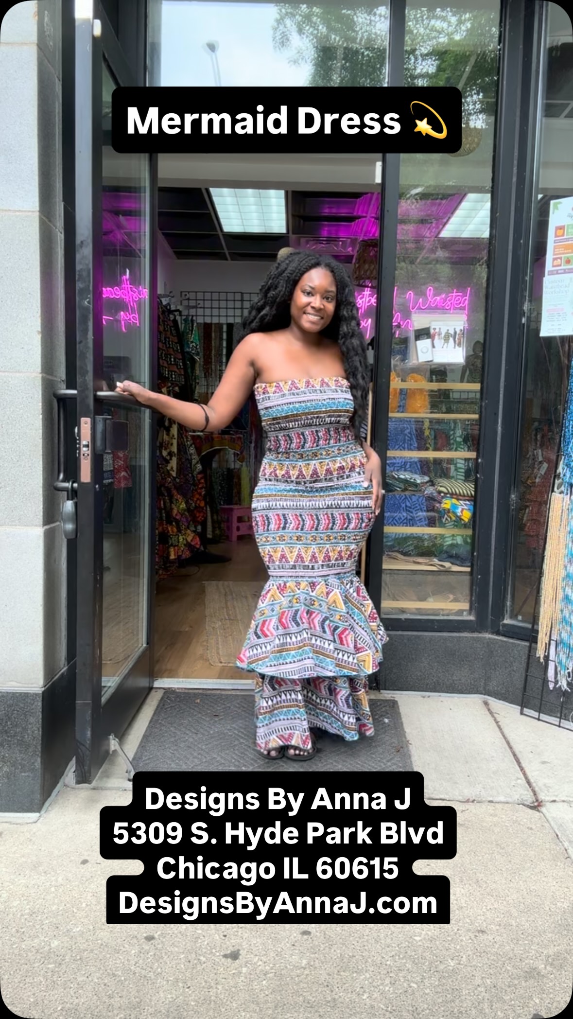 Our Mermaid Dresses never disappoint!, • Elastic tread allows for great stretch fitting sizes small to 2XL , • 100% cotton African wax print fabric, • hugs all the right ways , Designs By Anna J, 5309 