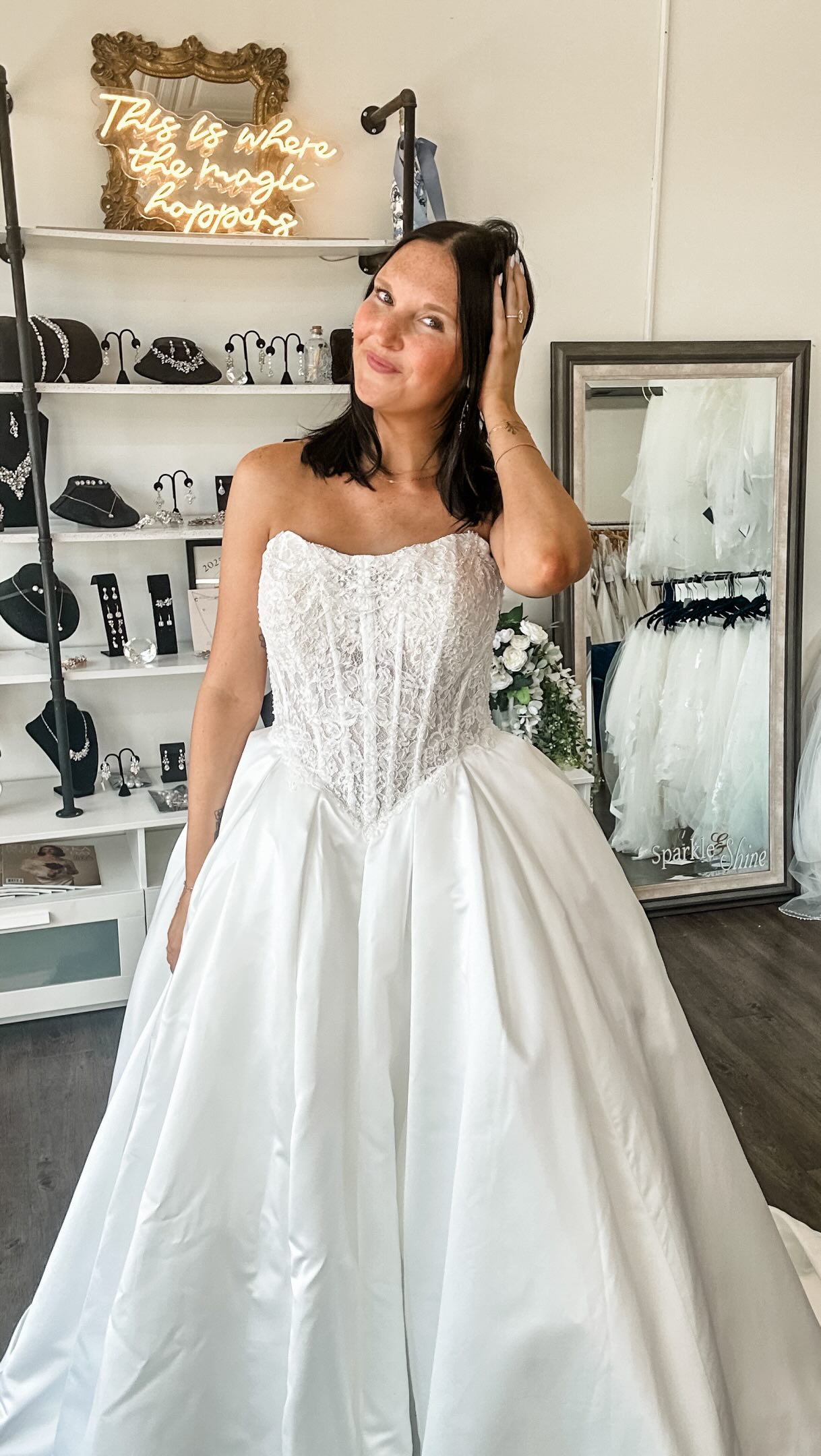 bridesmaid dresses lincoln ne ✨THAT✨feeling of knowing you found your dream dress at White & Ivory!, Voted Lincoln’s best bridal shop if 2025 and 2026 White and Ivory is located in the Piedmont shopping center in the heart of this is the must Color:Blue Melange Formal wear Custom Wedding Dress Black Coast Bow Detail