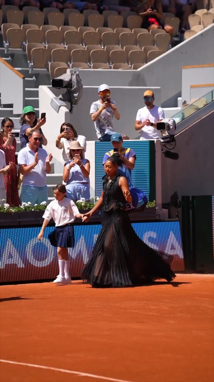 gold tennis dress Naomi Osaka's Court-Ture Gown Reveal at French Open osaka roland garros