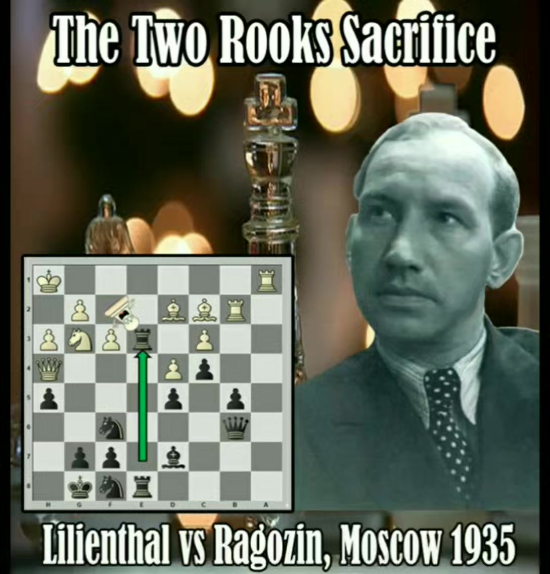 The 2 Rooks Sacrifice // Andor Lilienthal vs Vladislav Ragozin, Moscow ...