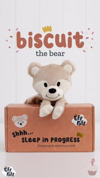 Introducing… Biscuit the Bear 🐻... - RIFF RAFF SLEEP TOYS | Facebook