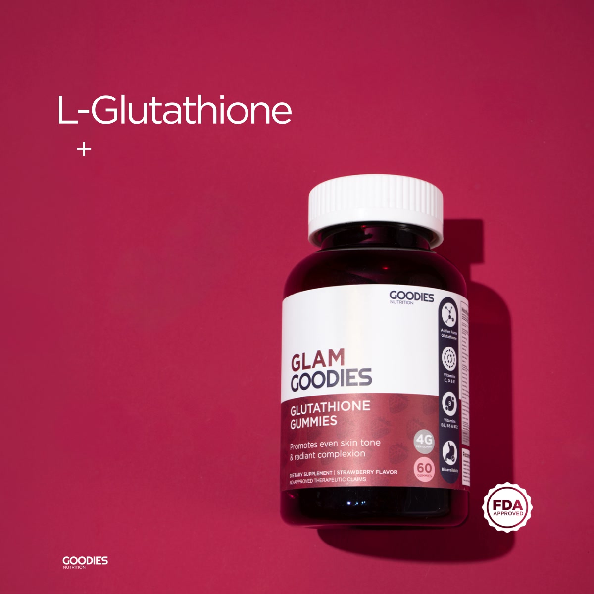 glutathione gummies fda approved One gummy, eleven ways to support your body., Great skin starts from within, but skin isn't the only thing Glam Goodies works on. Every serving delivers 250mg of L-Glutathione for skin-brightening Skin and Beauty