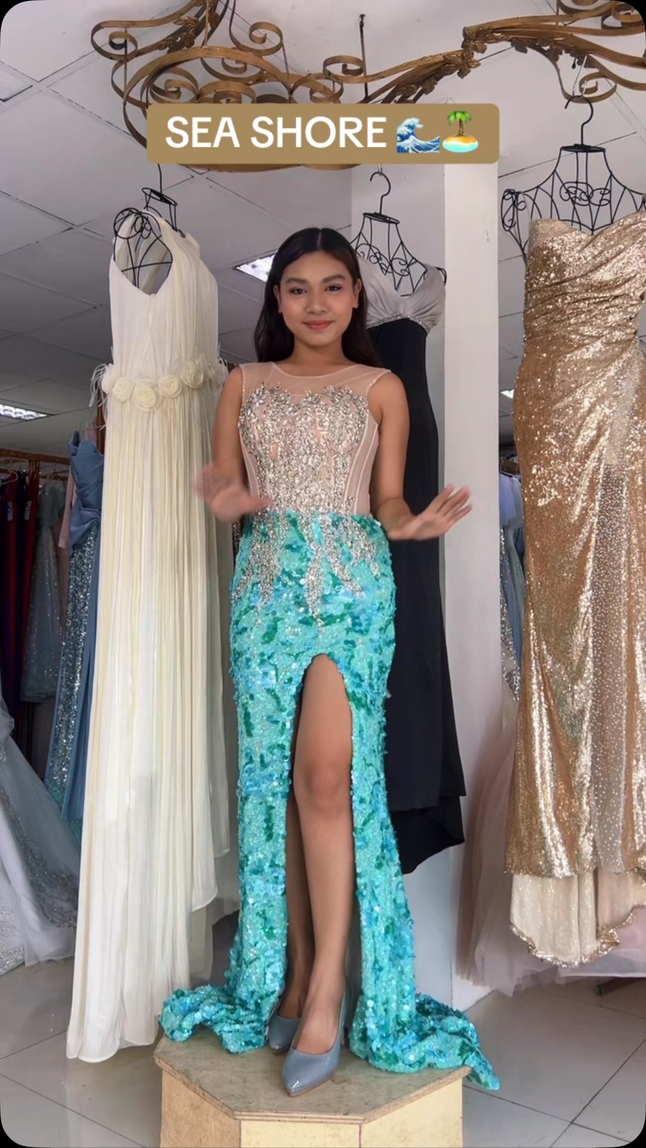 Got an “Under the Sea” themed party coming up? We got you covered! 🐠🐳🪼🏄🏻‍♀️, All dresses are available in our Gorordo Branch!, #ocean #prom #acquaintance #party #gown | Noelle West Bridals