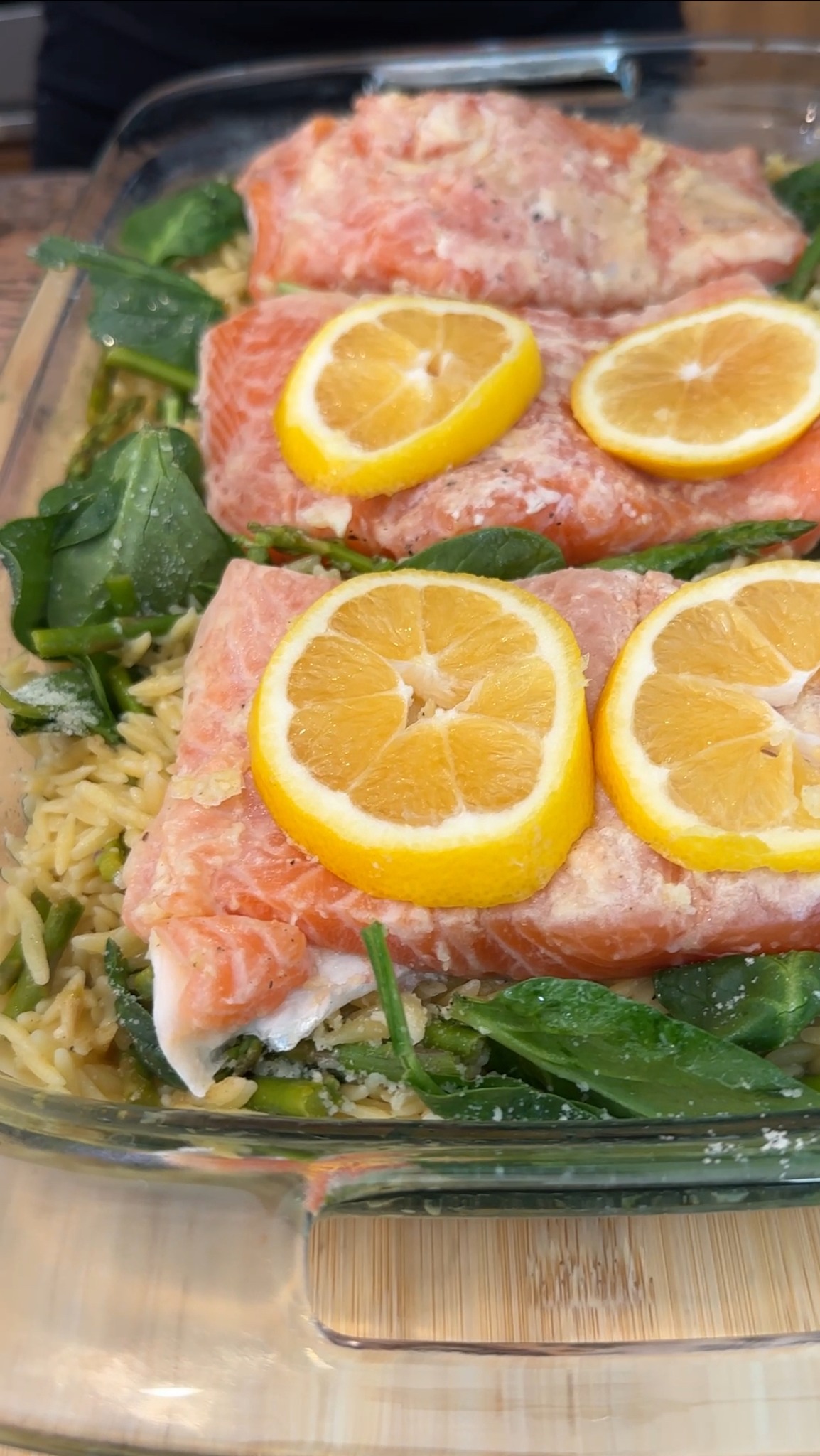 Delicious salmon and orzo dish Olivia uses melted butter, lemon, garlic ...