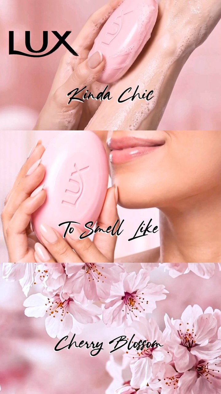 Kinda chic to smell like Cherry Blossom... 🌸💖, Indulge in lush lathers and glowing skin every single day. Have you tried the Lux Gluta Bar yet? ✨, #LuxBangladesh #GlutaGlow #LuxInternational 