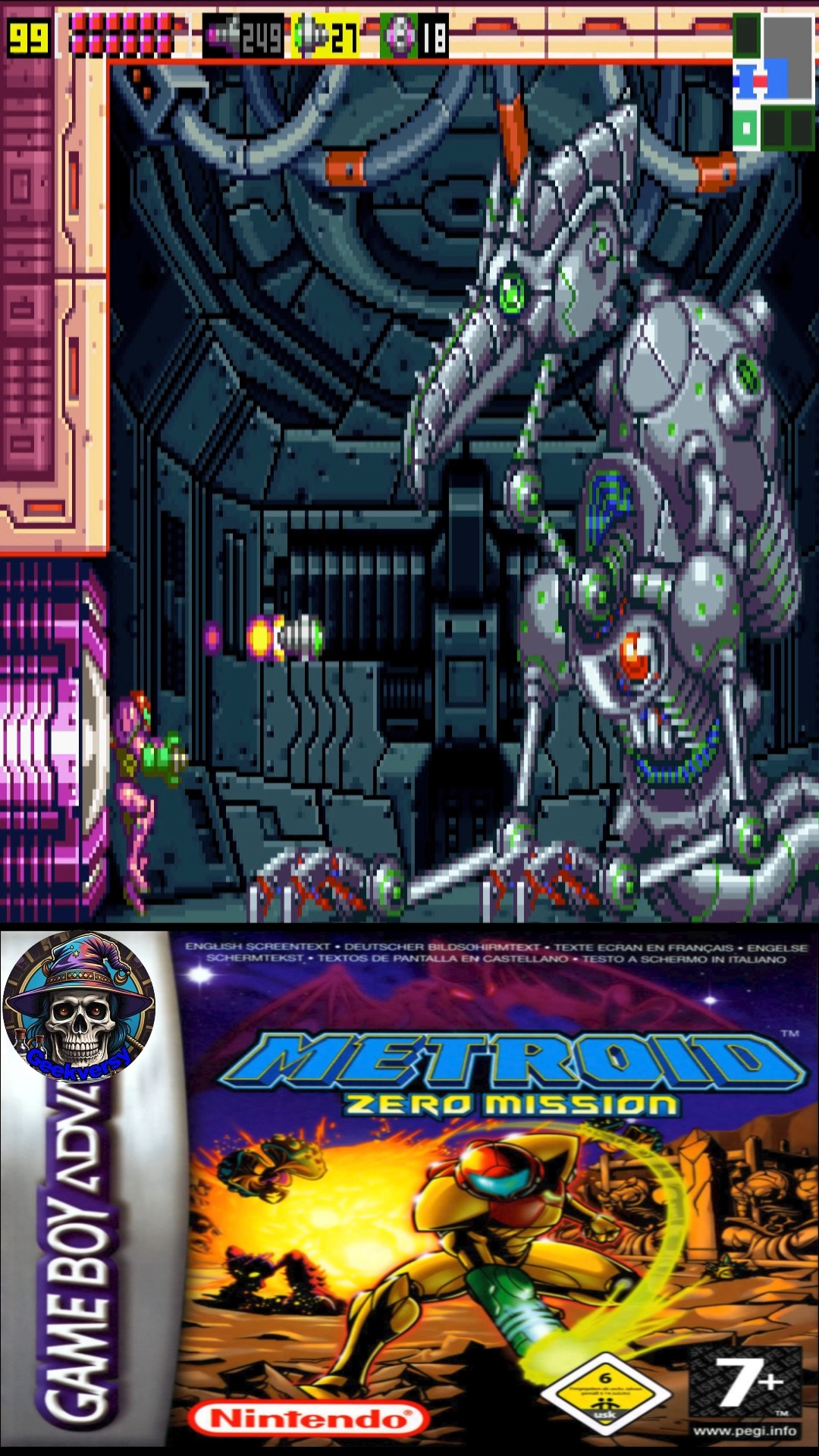 Metroid Zero Mission (GBA) - Final Boss - Mecha Ridley
