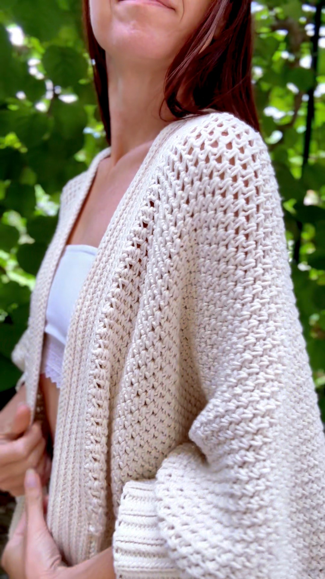 Pretty, practical and easy to make, Bamboo Cardigan is a free