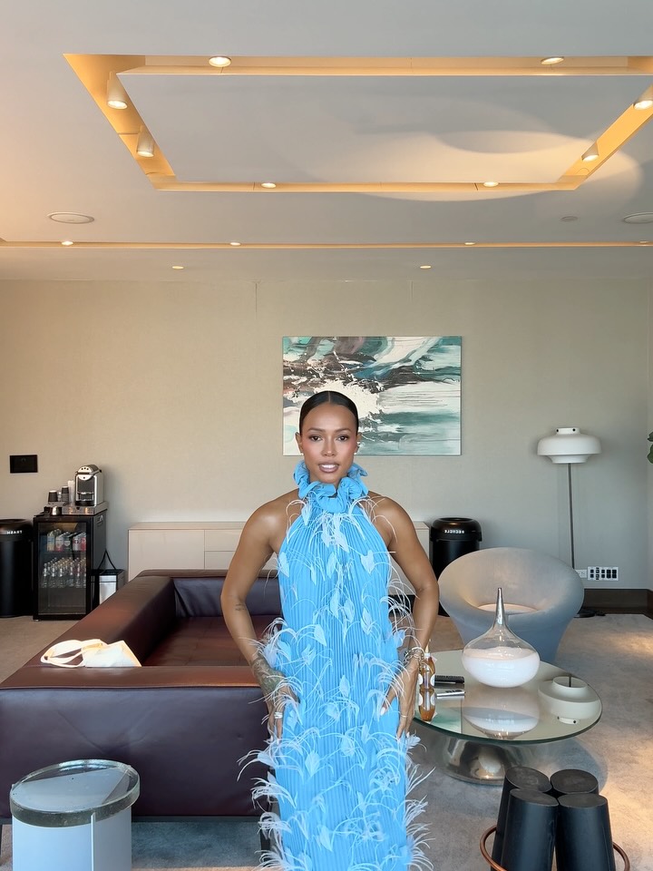 karrueche green dress Tran on Reels Prom dress