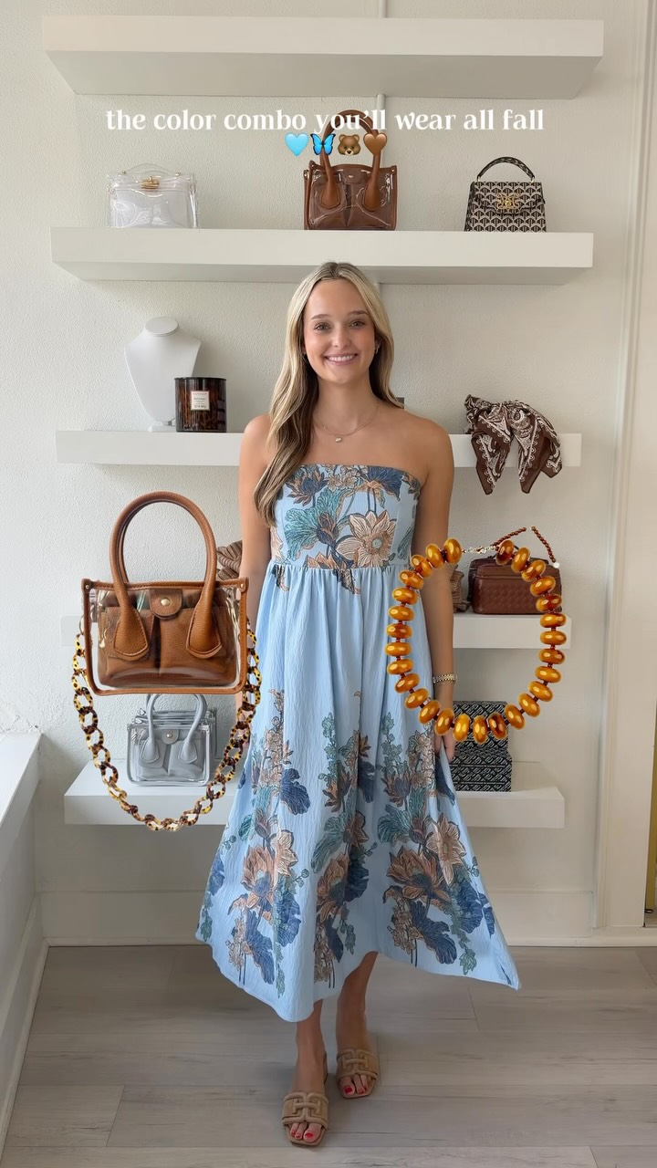 brown and blue dress combination The color we’ll be wearing now well into fall 🤎💙, + are about to be everywhere, and we’re here for it! | Belle G Boutique Alarhamsteelandpolymer Colour:Rojo Rubí sale rental FÅGELFJÄLLET 6-drawer dresser - confidence and stylish events.