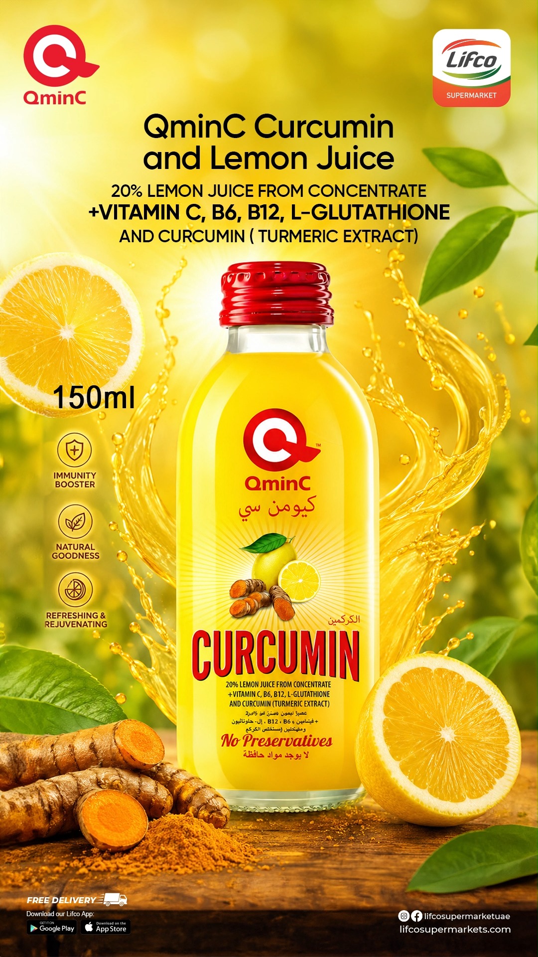 l-glutathion-curcumin Refresh your daily routine with QminC Curcumin & Lemon Juice Made with 20% lemon juice from concentrate and a blend of Vitamin C, B6, B12, L-Glutathione, and Curcumin (Turmeric Extract), this Akarui | Quezon City
