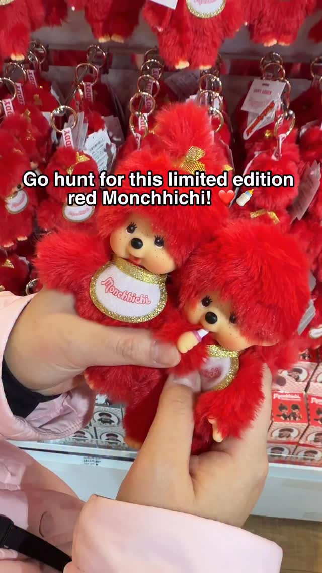 This is NOT your normal Monchhichi! 🐵✨ It's red because this is