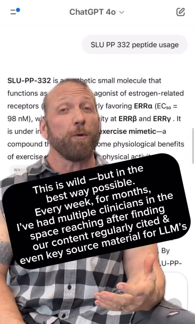 Turns out being early as well as incredibly detailed and nuanced has its perks., Real education, real tools—not recycled trends. Drop “peptide” and come learn or “SLU” or “BAM15” if you want the info