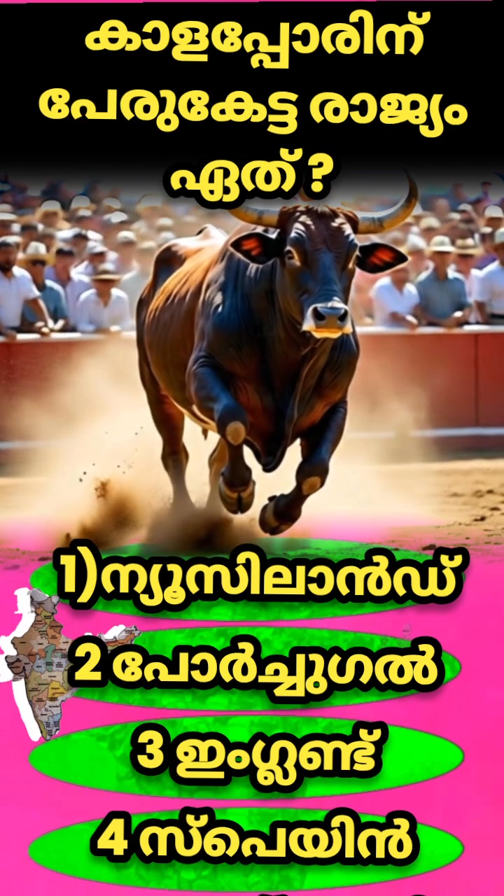 കാളപ്പോരിന് പേരുകേട്ട രാജ്യം ഏത് ? 🐂🌎🤔 ' #malayaleesgk #quiz #world # ...