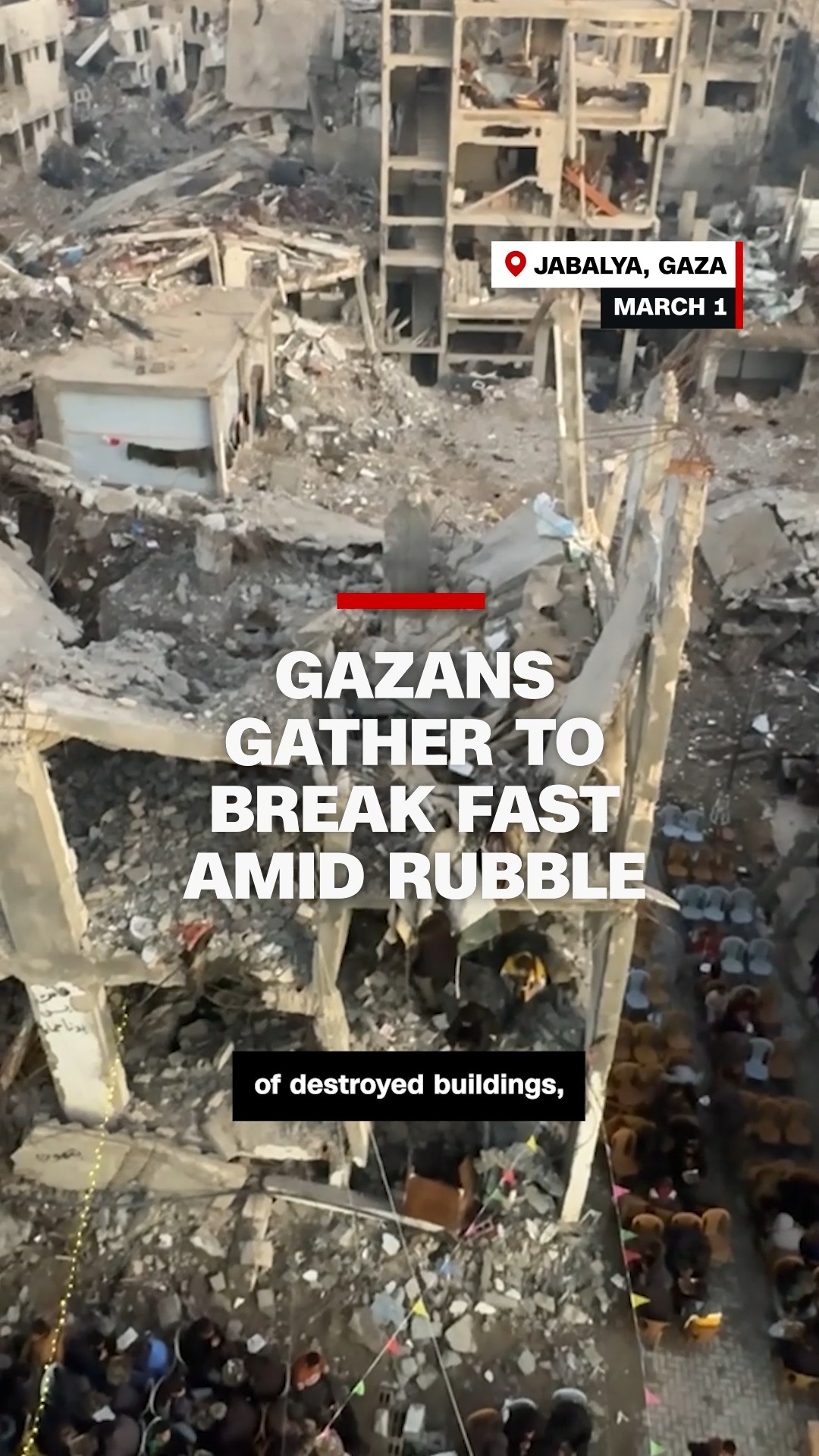 Gazans came together for Iftar – the meal to break the fast – on the ...
