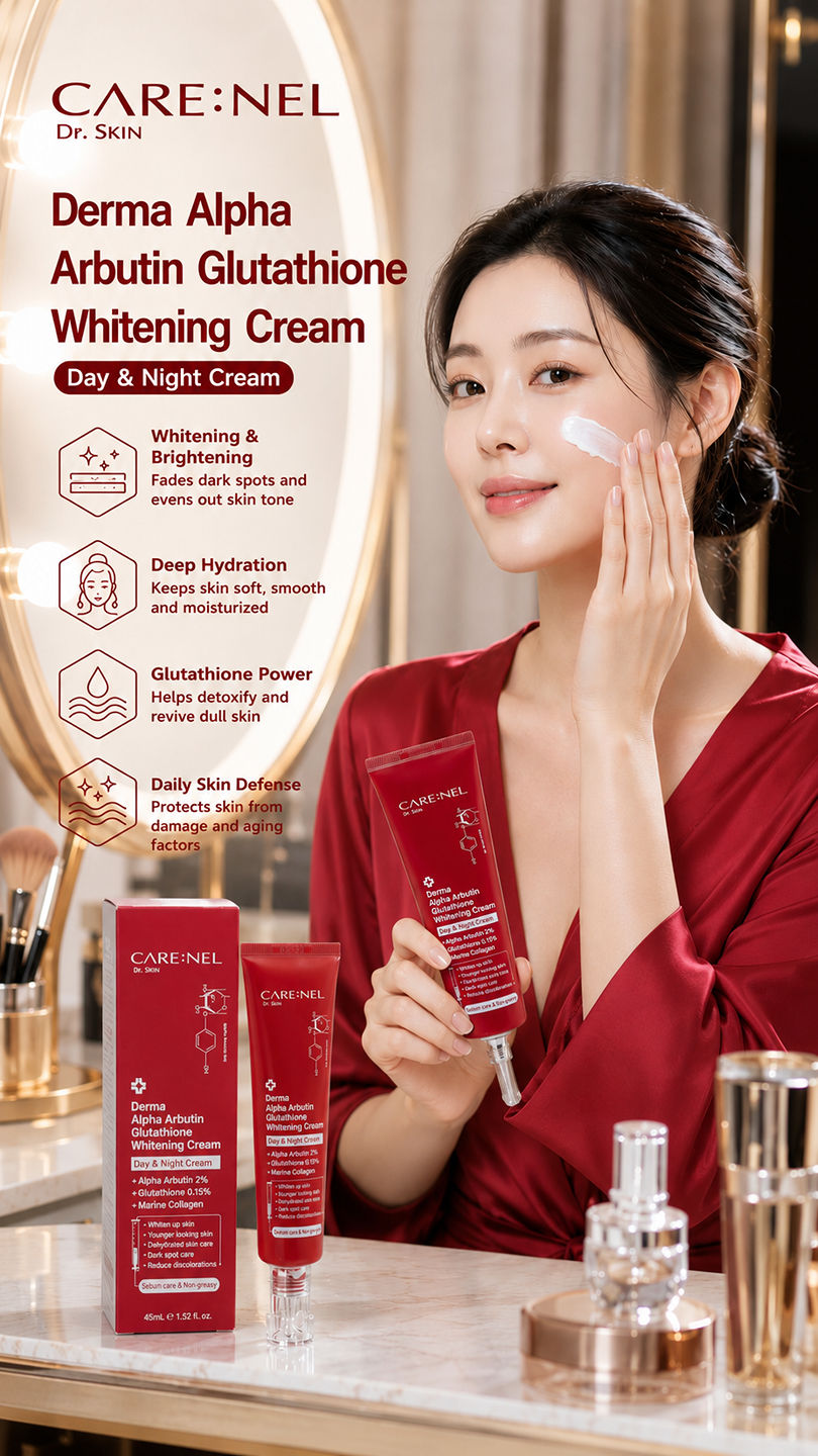 🇰🇷 Korean Whitening করুন , Day & Night Care-এ , দিন কিংবা রাত— Whitening Care প্রতি মুহূর্তে ই ।, CARE:NEL , Dr. Skin, Derma Alpha Arbutin Glutathione , Day & Night Whitening Cream, ব্যবহারে : , ✓ আরও 