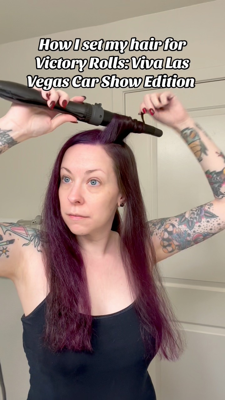 Setting my hair for victory rolls for the Viva Las Vegas Car Show # ...