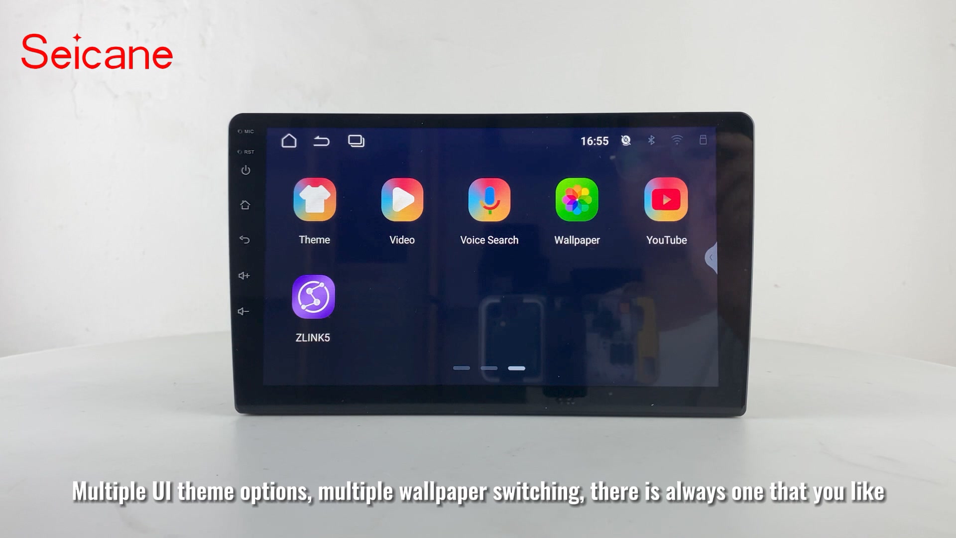 Android AJ002-OB with Android Auto and Apple CarPlay. Has a rear