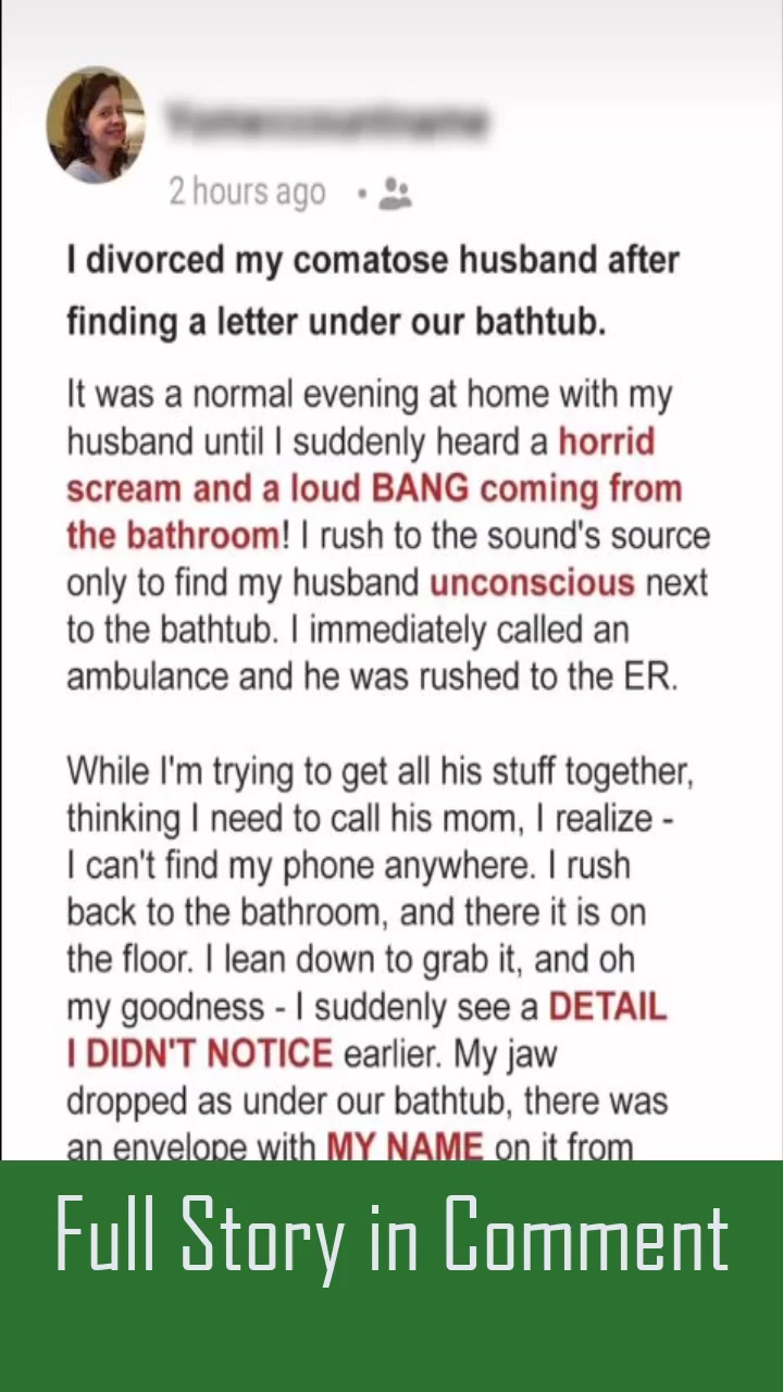 I Divorced My Husband While He Was in a Coma after Finding a Letter ...