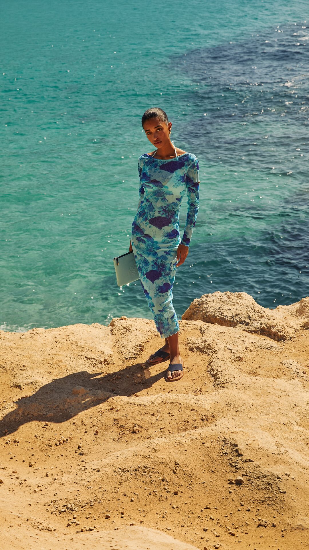 dressed undressed beach Ocean: undressed. You? Best dressed. 🪸💎, The coral reef tulle dress plays with perception., It belongs over your swimsuit., Discover the dress just here 👇, Black Organza Dress/ Midi Swatch:#d7b5aa Size:9-12m