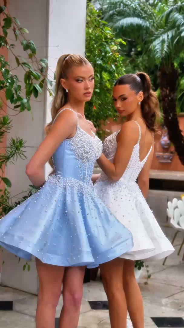cinderella blue homecoming dress pov: goes to hoco 💙👑 Portia & Scarlett #FormalApproach, #blue #bluedress #sparkles #sequins #pearls #stunning #corset #fun #statement #beading #beadwork #homecoming #homecomingdress #hoco Designed with both style