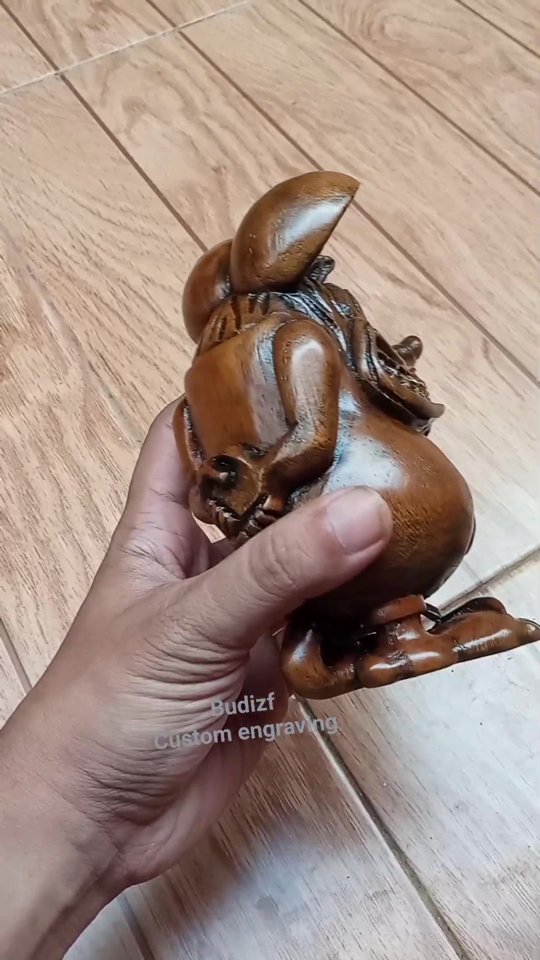Chainsaw carved Rat Fink statue, a symbol of kustom kulture