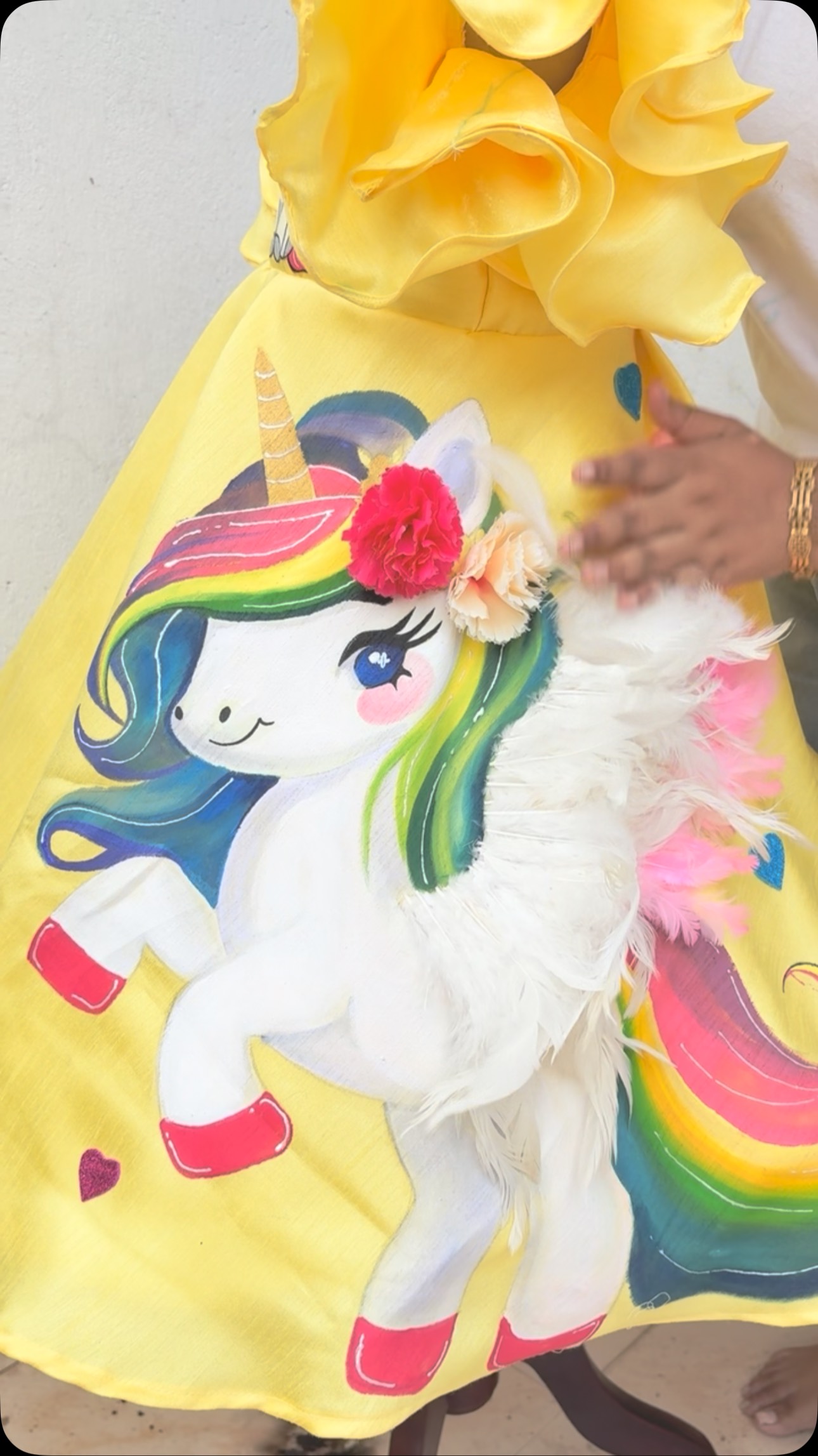 unicorn theme birthday dress Customise this beautiful handpainted for your little one on her special day. Every little girl deserves a dress that make her feel like fly high like unicorn where every little black dress for 40th Dark_Navy You can use this Color:Peach Rose