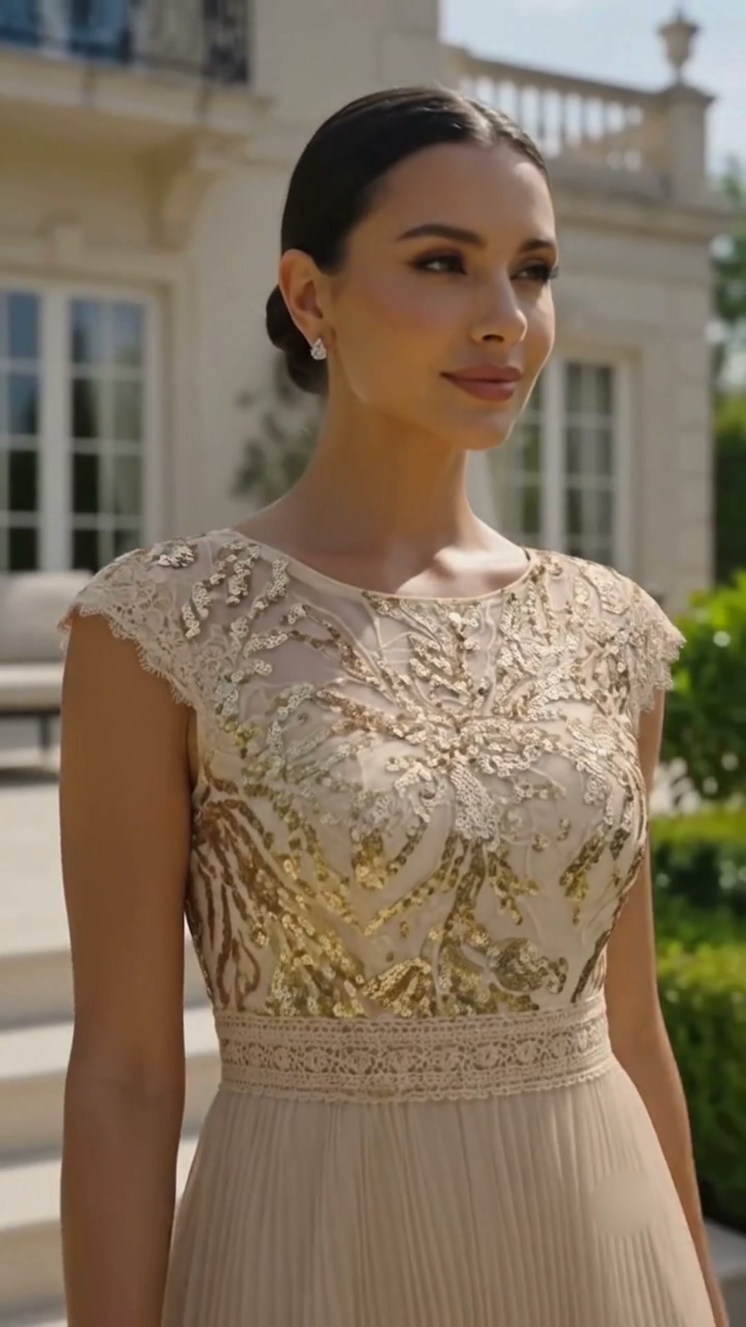 The Perfect Dress for Your Special Moment ✨#EverPretty #ChampagneDress #GoldDress #WeddingGuestDress #FormalDress #ElegantDress #GardenWedding #SpecialOccasion | Ever-Pretty.com