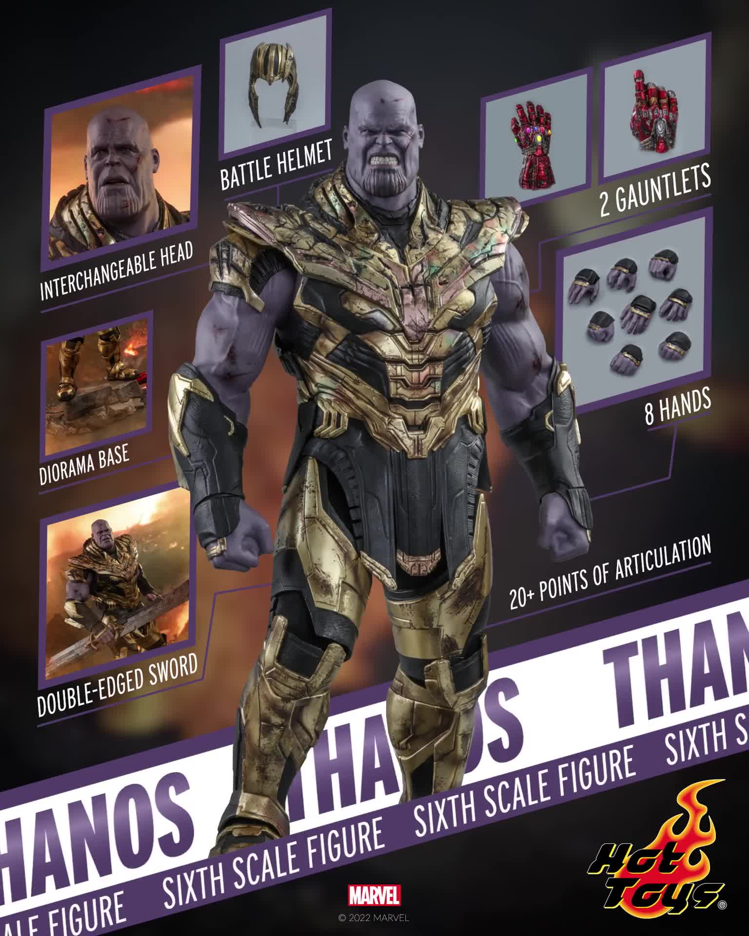 Thanos (Battle Damaged Version) Sixth Scale Figure by Hot Toys