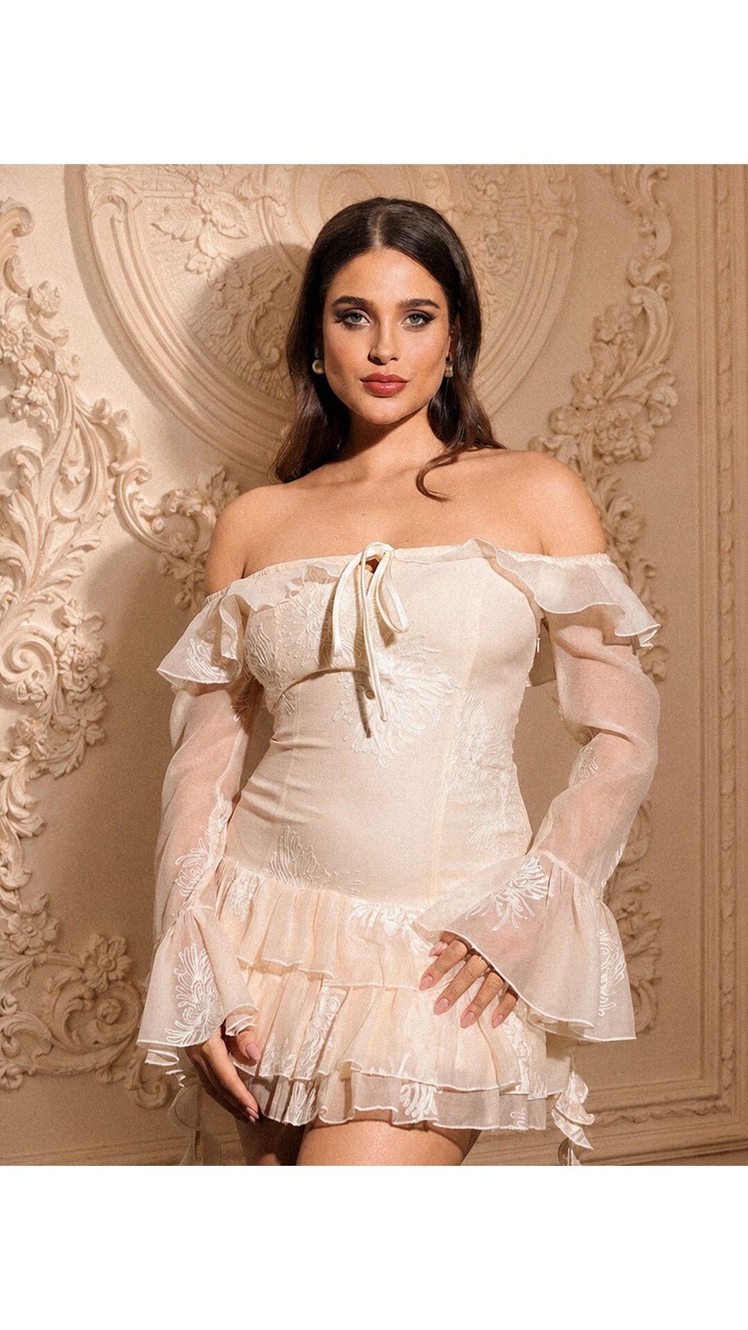 cute yellow dresses Satin Strapless Short Prom with Pockets, Yellow Ho – Shiny Party Type_Chest Color:White Blue Flower File:Amélie Guillot-Saguez - Portrait Photoshoot Dress