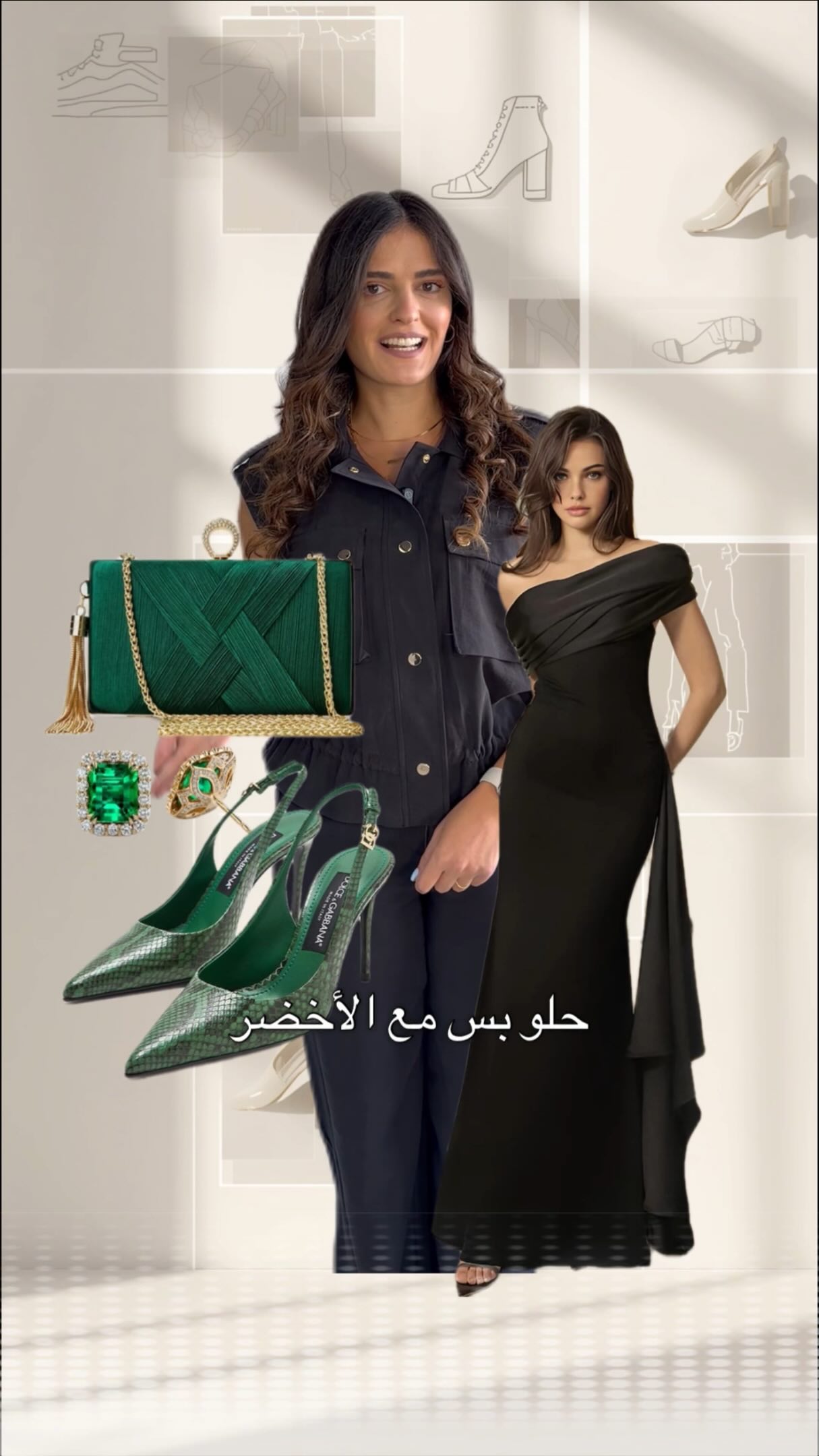 black and green color combination dress The right can transform your entire look. ✨🖤, From to red and gold, discover elegant color combinations for your next event., 📞 03 448 355 | Boutique Mirella mustard yellow bridesmaid dresses
