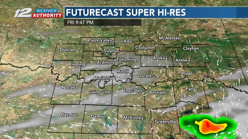 Thursday could see a few weak showers and thunderstorms develop this ...