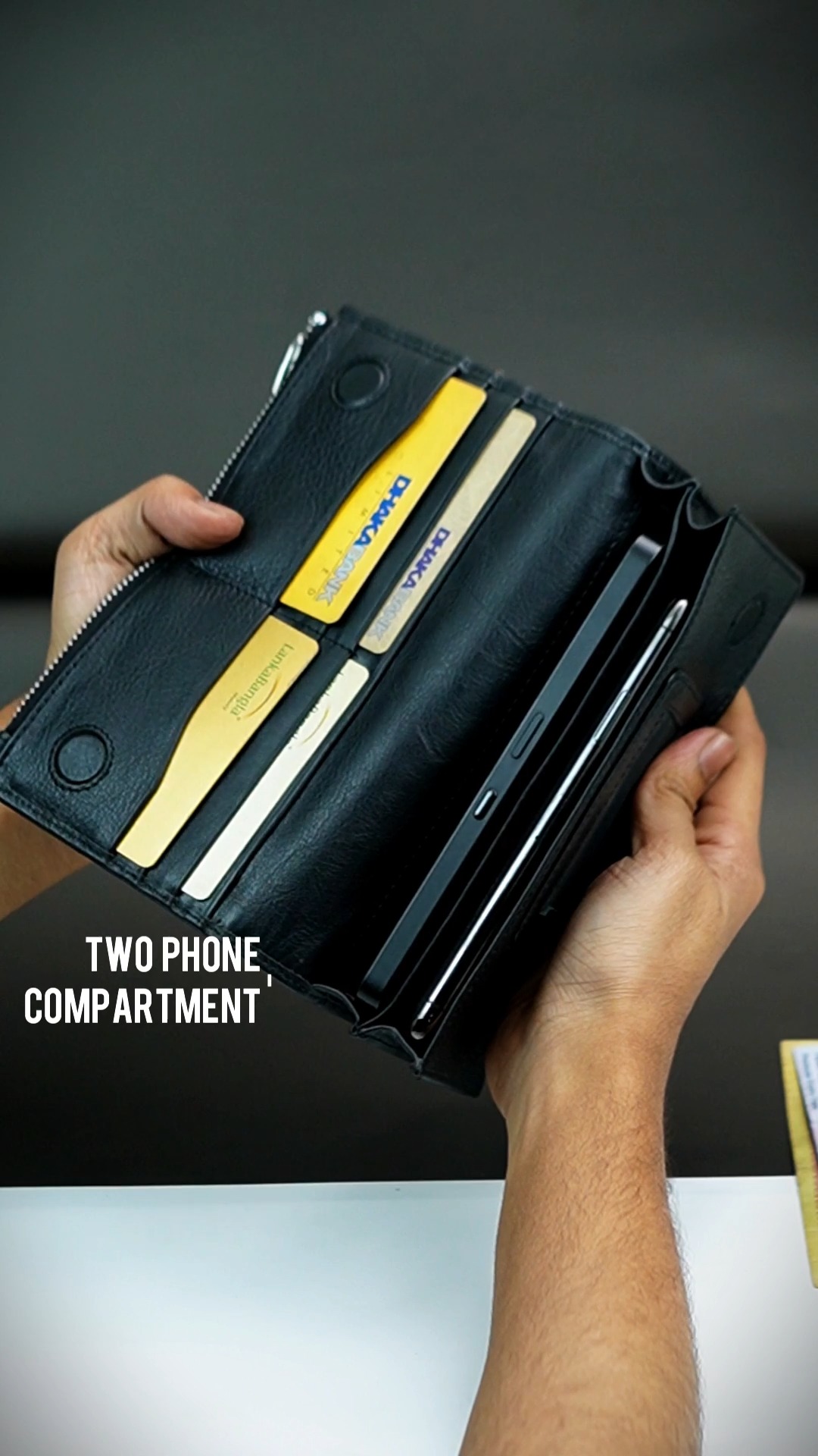 Sazzad Genuine Leather Long Wallet For Men – 7 Card Slots, ID
