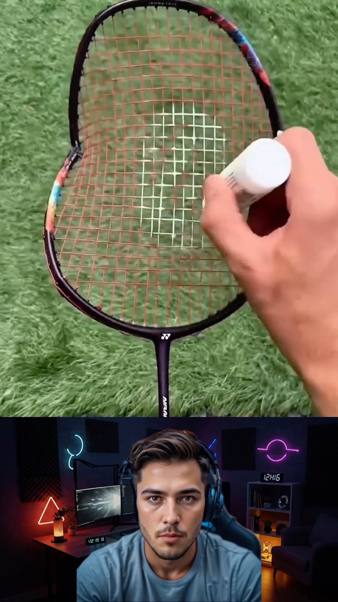 Why do some rackets have a weird pattern in the center? 🎾💥🤯 #viralpost ...