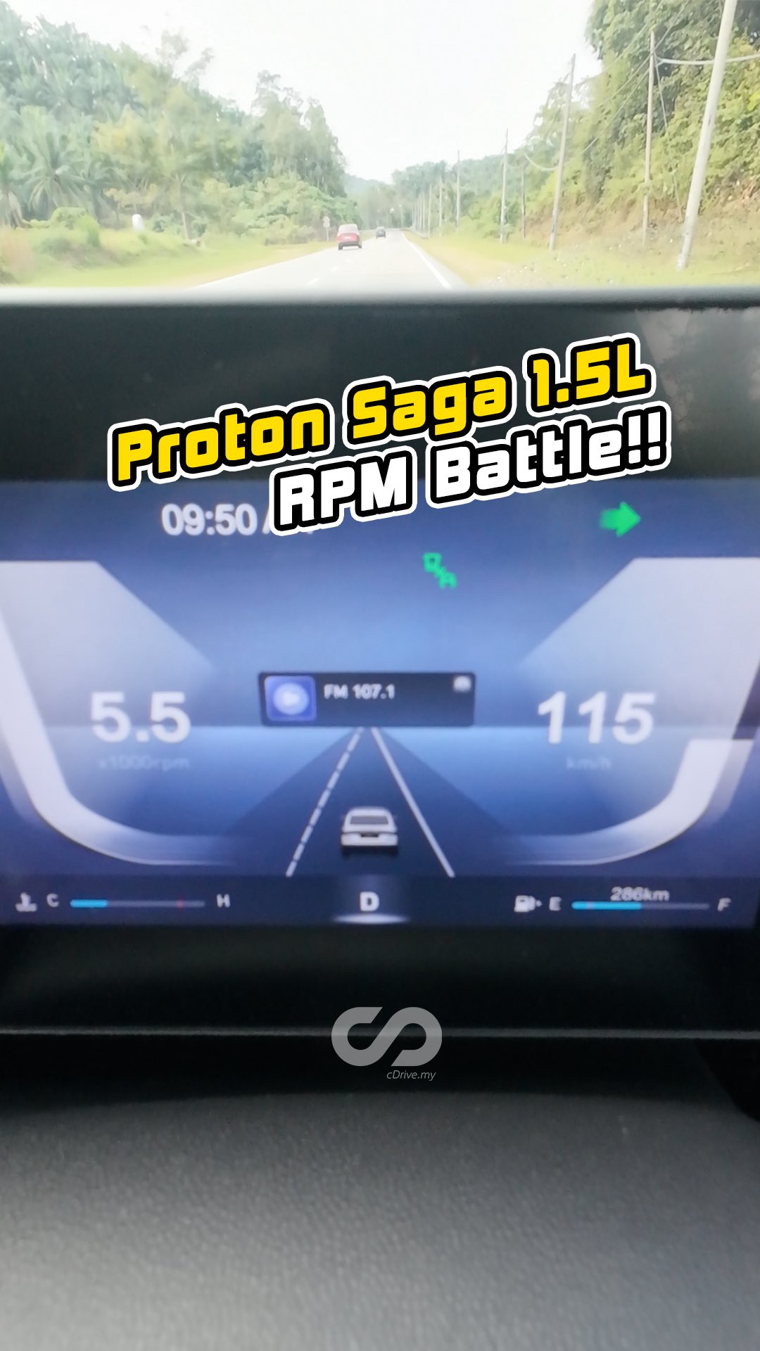 Cruising rpm for theProton Saga 1.5L CVT vs. 4AT at 60 km/h, 80 km/h ...