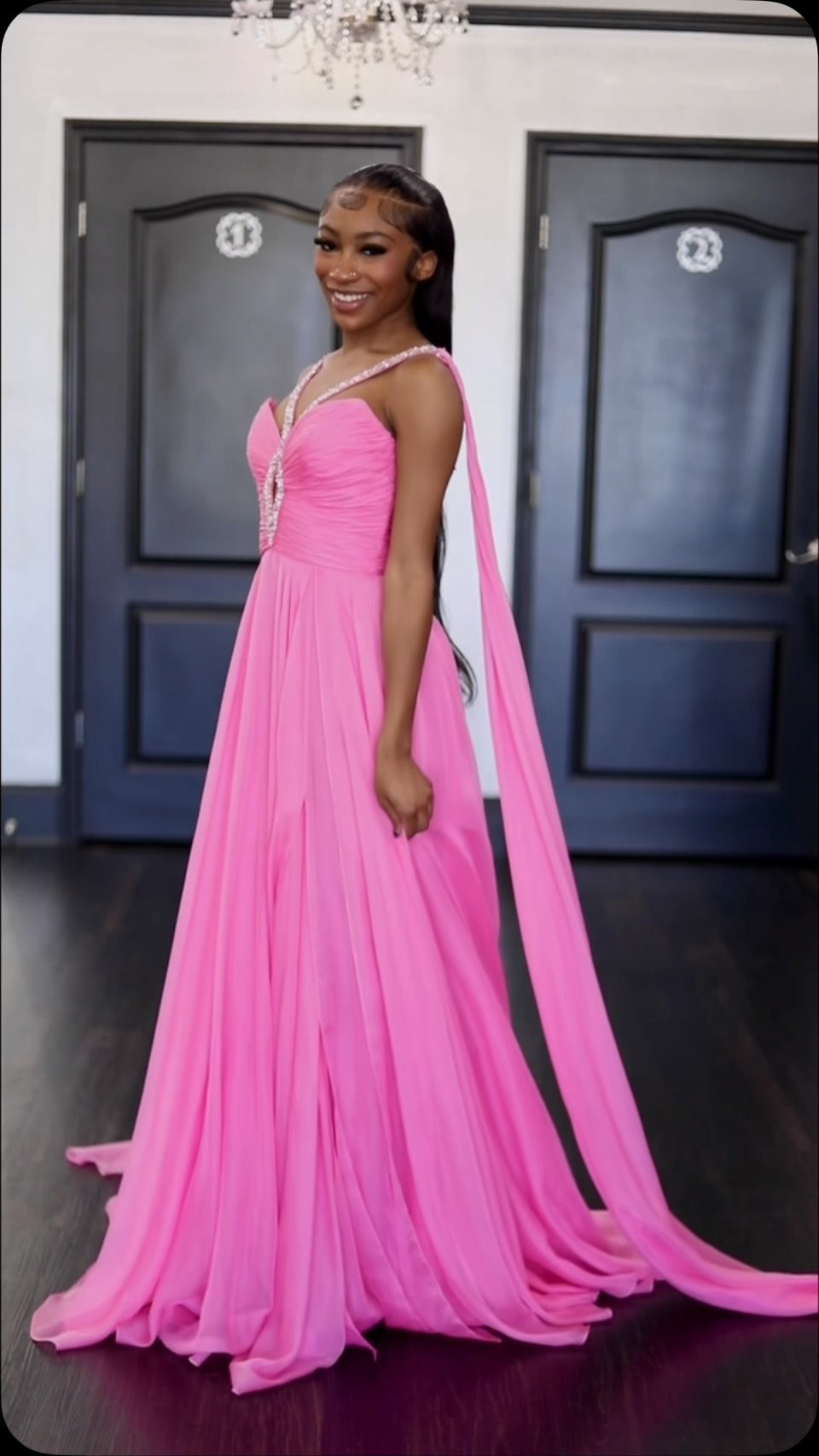pink ball dress Gown Blush Lace Prom Dresses With Long Sleeves ARD2116 fairytale effect Red Cherry Print Midi Beaded homecoming dress Finish:Antiqued Coffee