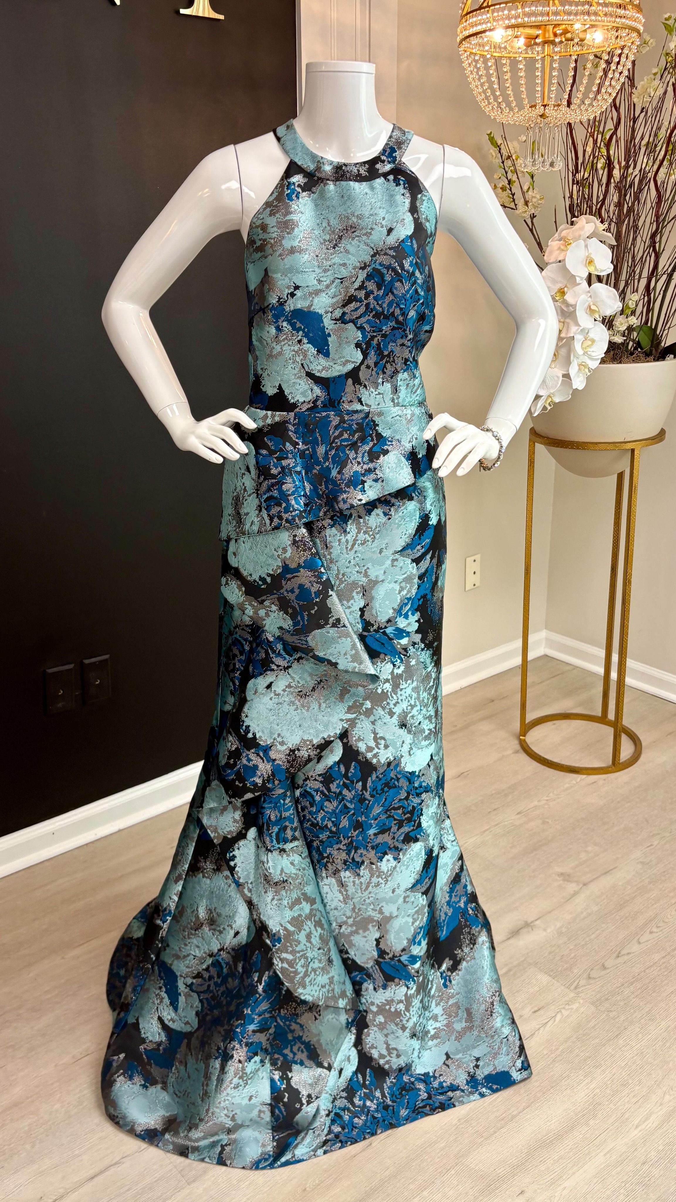 formal dress shops in augusta ga Make an entrance ✨ A stunning floral jacquard gown the most beautiful shades of aqua and blue., #MotherOfTheBride #MotherOfTheGroom #FormalWear #WeddingStyle #ElegantStyle | Brittany Labor Day Sale