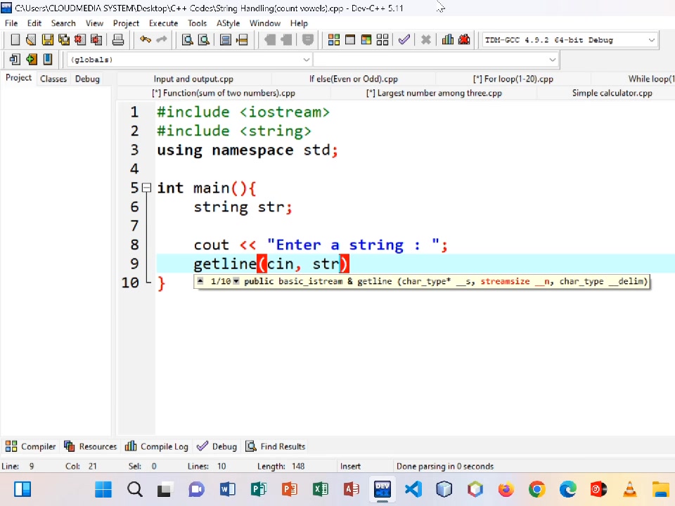 #Programming #Coding #C++ String Handling (Count Vowels). C++ Program ...